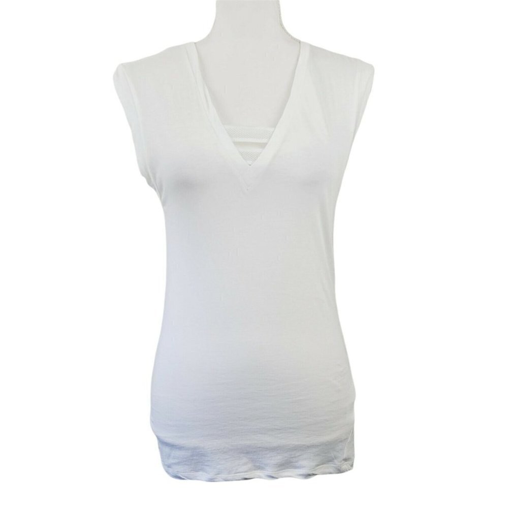 Vintage Pencey Women's White Tee Shirt Feminine Muscle Tee Sleeveless Sz Sm Y2K